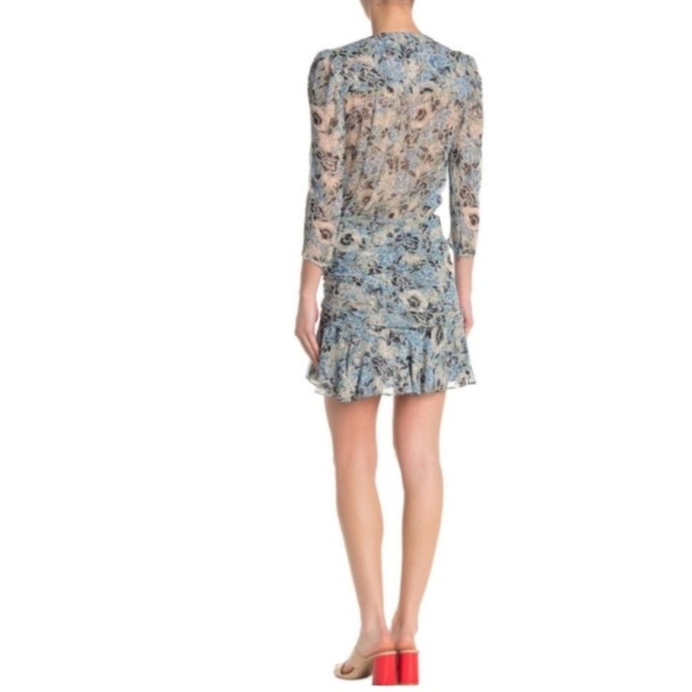 Veronica Beard Silk Floral Maggie Wrap Dress Size 4 Blue Multicolor $450 - Picture 4 of 10